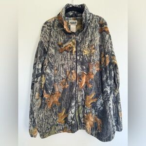 Vintage 90’s Field Staff Mossy Oak Real Tree Camo Fleece Zip Up Large